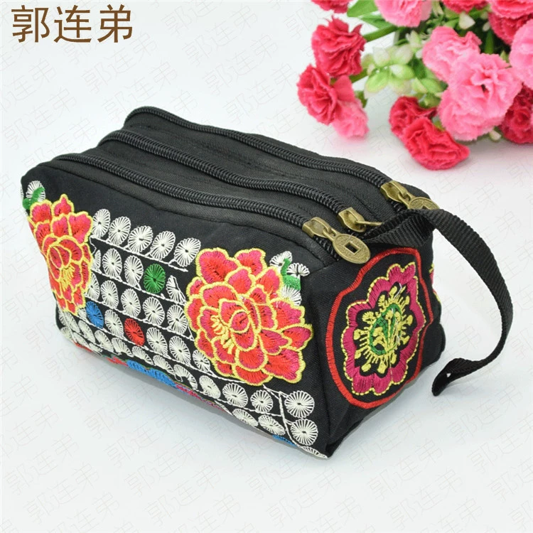 Платок с национальной вышивкой и ремешком Ms. Sanluo Bags, Miss Sanza, чехол для монеты с вышивкой на холсте