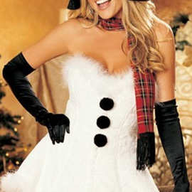 白色圣诞装 圣诞节 圣诞节 白雪公主裙 表演服