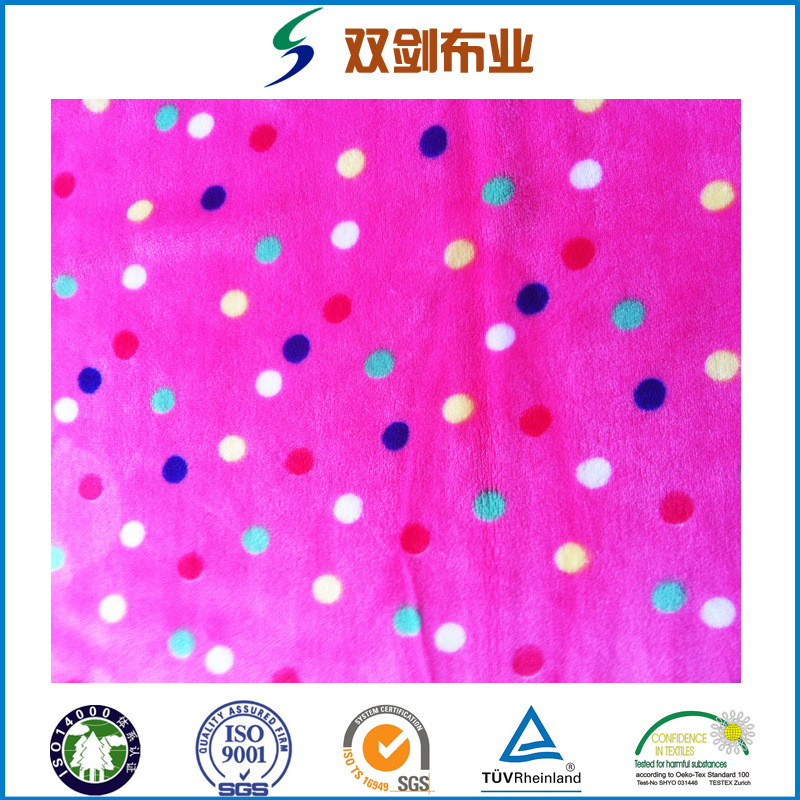 专业供应高档毛毯面料珊瑚绒 印花 剪花 胶印