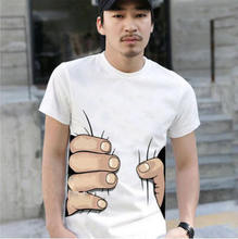 ebay 2022新款夏裝男士短袖t恤 男式3D大手短袖t恤韓版一件批發