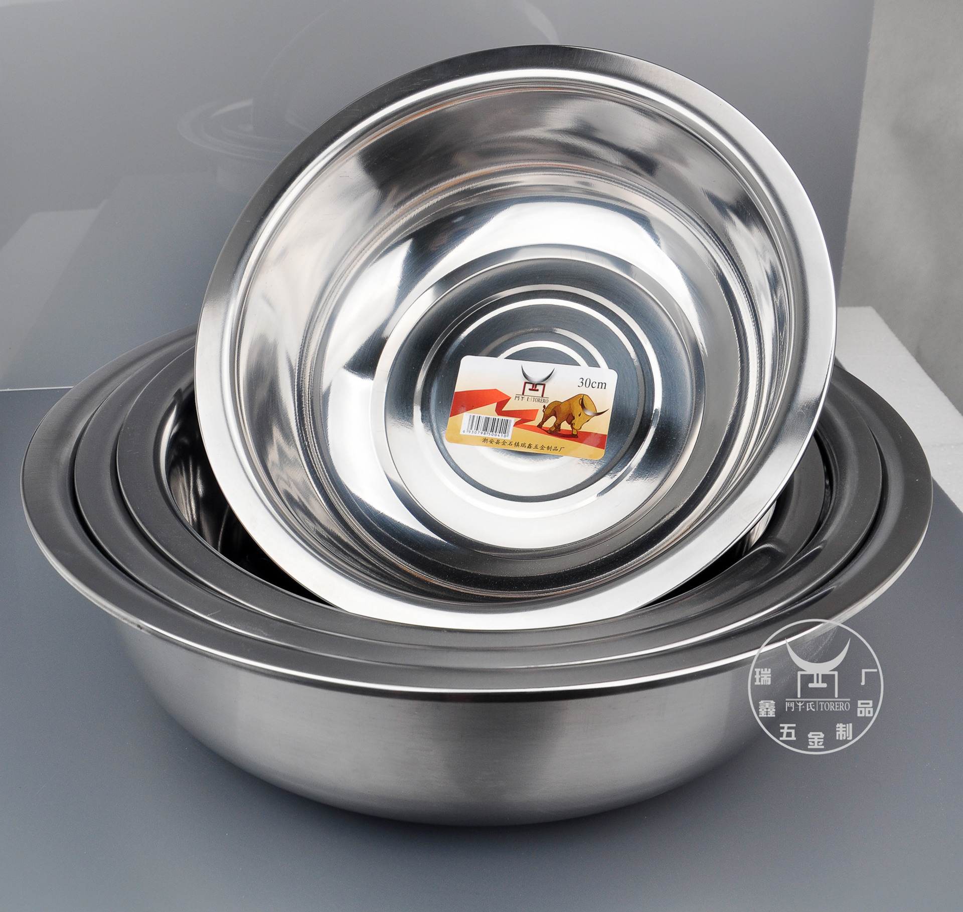 潮安不锈钢盆厂家 小盆子水果洗脸盆加厚 面盆定制可印logo