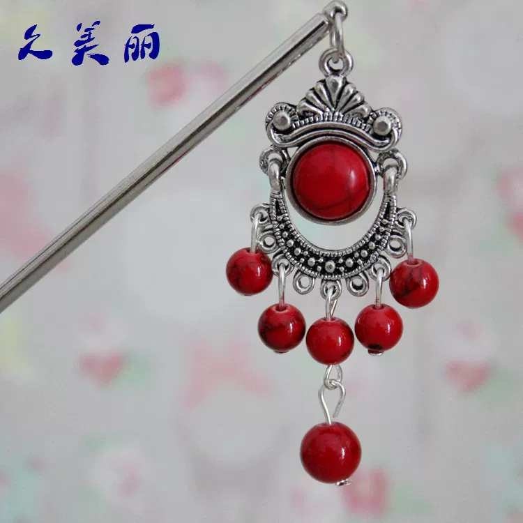 Retro turquoise Chinese hairpin, direct factory sales, wholesale