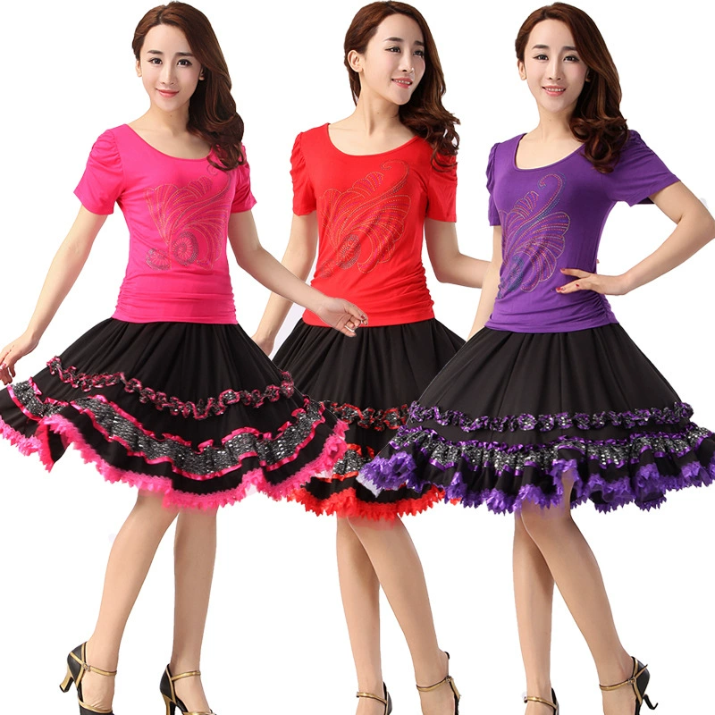 Поставка новых ярких алмазов юбка костюм квадратный танец производительности костюм танцевальные костюмы 334