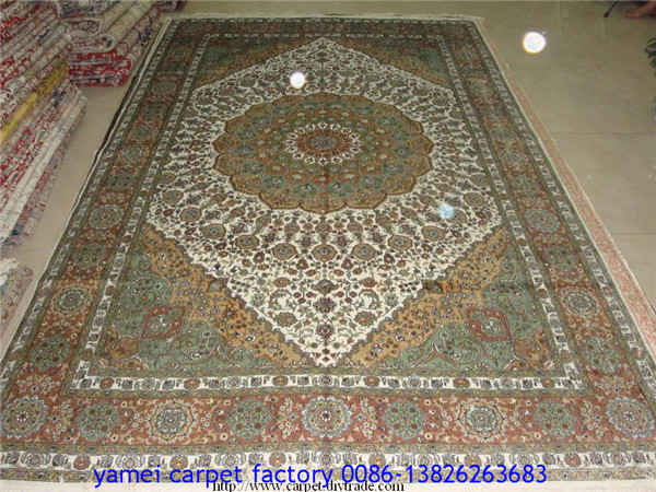 中國 廣州批發手工穆斯林朝拜毯 波斯地毯 多色彩 手工地毯