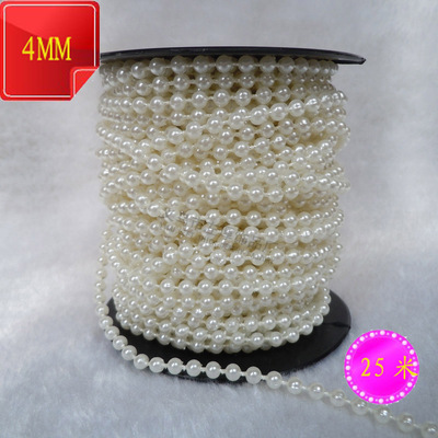 仿珍珠珠 婚庆 义乌厂家批发 整卷现货固定珠 4MM棉线挂帘|ru