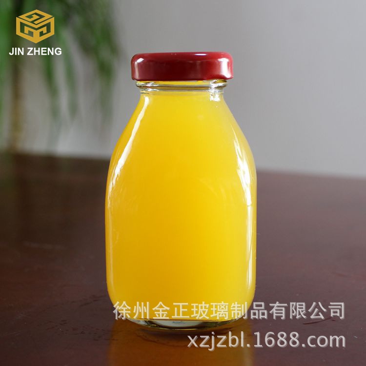定制产品  120毫升果汁玻璃瓶马口铁盖密封饮料瓶