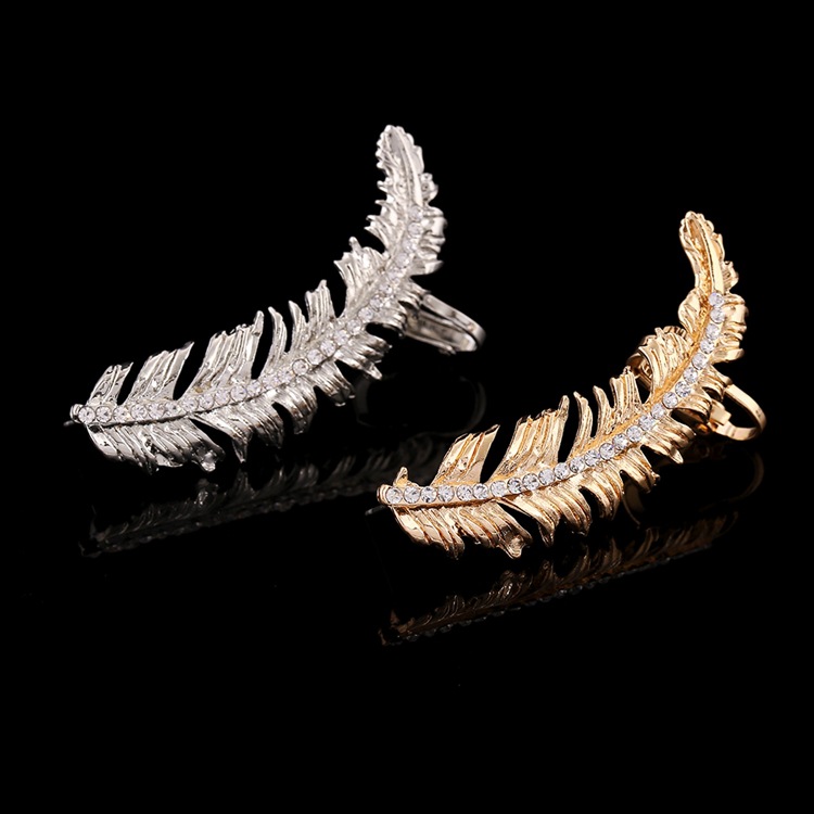 Alloy Diamond Creative Leaf Ear Clip display picture 1