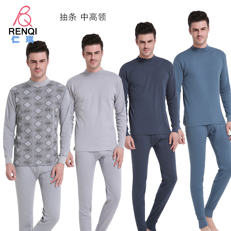 01 남자 그레이 프린트 라운드 넥