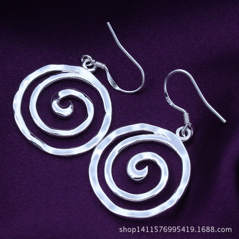 Fashionable retro earrings, European style, silver 925 sample, wholesale