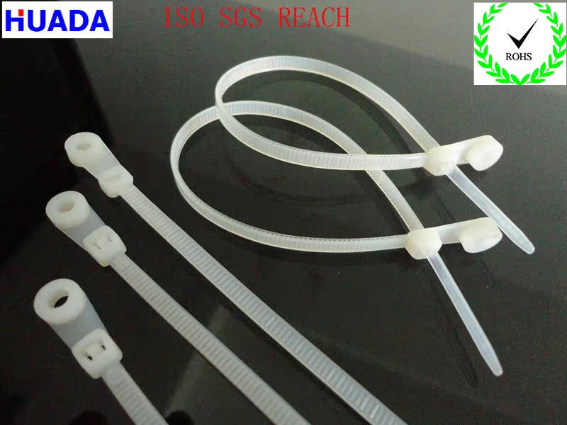 固定头尼龙扎带  圆孔束线扎带 黑白色圆头塑料尼龙扎带3.6*150