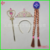 Golden set for princess, magic wand with pigtail, “Frozen”, 3 piece set