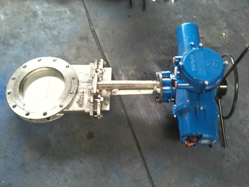 上海冠龙阀门 PZ973H高温刀型灰渣阀 电动