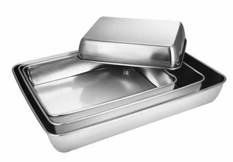 Stainless steel towel plate deep non -magnetic multi -use rectangular plate pallet square plate flat chassis multiple options