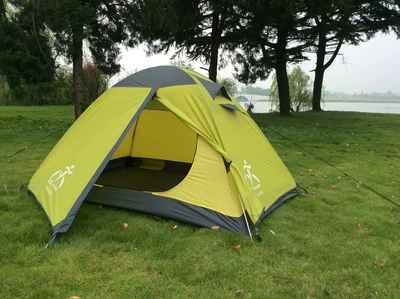 Youmei outdoor camping equipment double double aluminum tube tent custom pattern (Çadırlar) - green-double