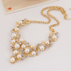 Fashionable crystal, beads from pearl, accessory, necklace, sweater, European style, with gem, wholesale