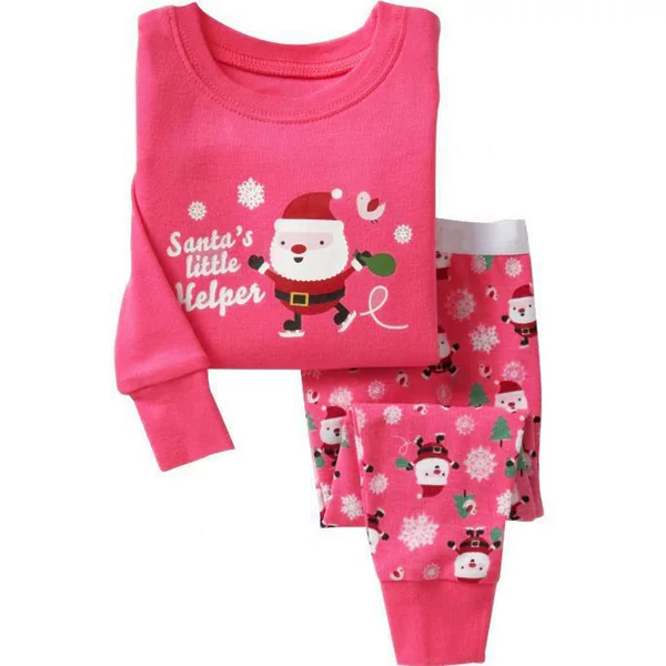 New Children's Christmas Home Clothes Set Cute Santa Claus Print Pajamas and Pajamas