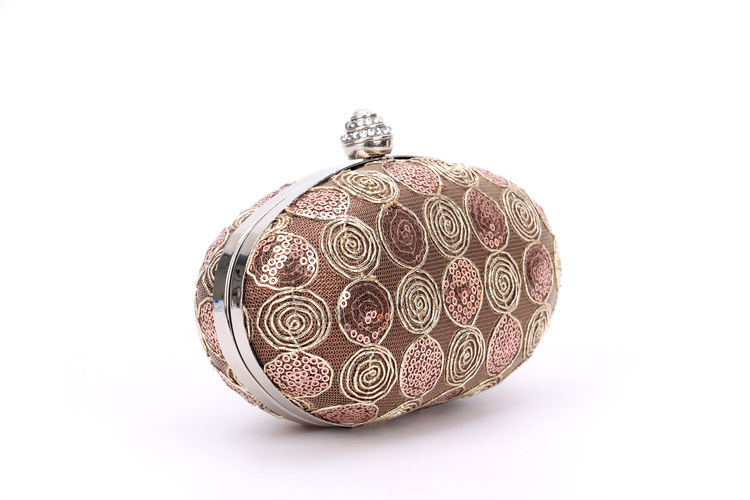 Embroidery Hard-Surface Clutch Bag