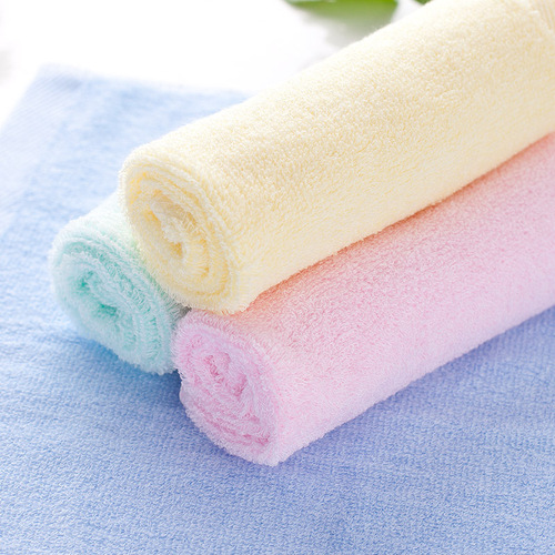 Gaoyang factory direct sales bamboo cellulose color square towel wholesale 30*30 infant promotional products absorbent small towel