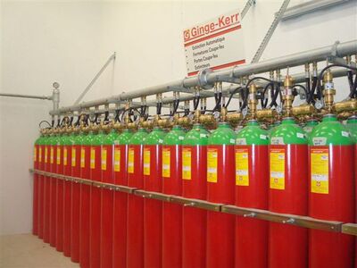 With pipe network IG541 Gas Extinguishing system -Rotarex FM Authenticate Computer room Archives Bank