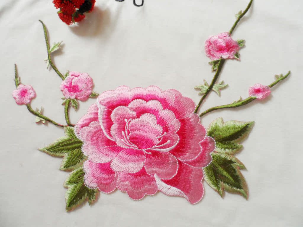 绣花牡丹,花样,矢量图_大山谷图库
