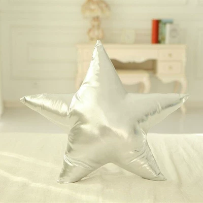 decoration pillow cushion plush | Oyuncaq yastıqlar - silver-five-pointed-star-40cm