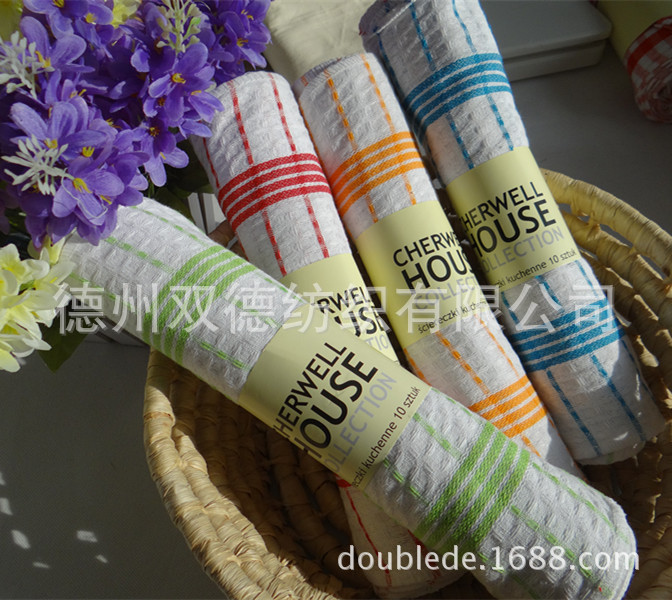 外贸原单工厂直销特价10条/卷装纯棉百洁布洗碗巾抹布