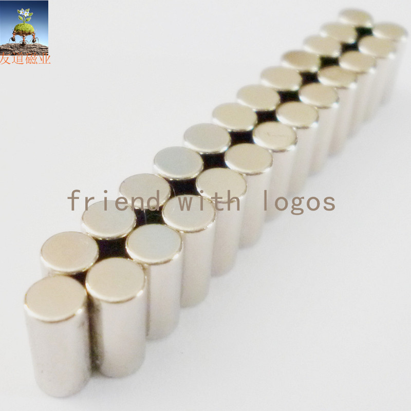 【厂家直销】镀镍钕铁硼磁铁 圆形圆柱磁铁 n52性能 保证质量供应