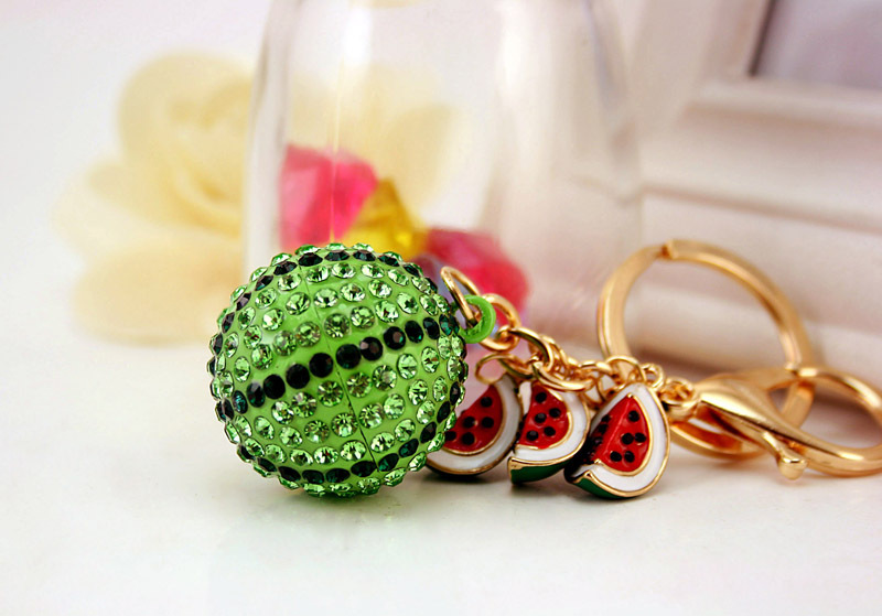 54g Weight Alloy, Metal Material Fruit Pattern Unisex Gender Korean Watermelon Keychain 4