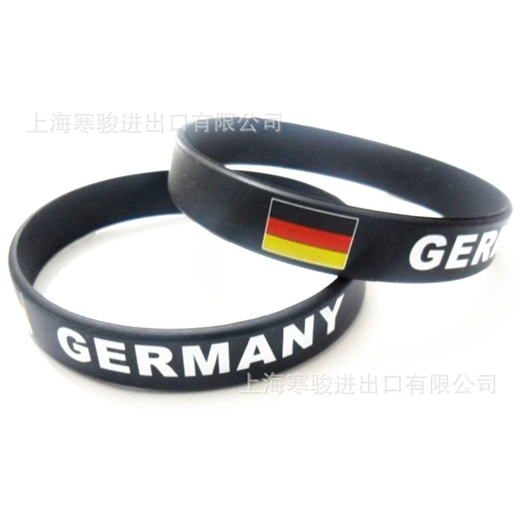 Germany 手环 德国 硅胶手环 德国国旗 硅胶手腕带 黑色手圈