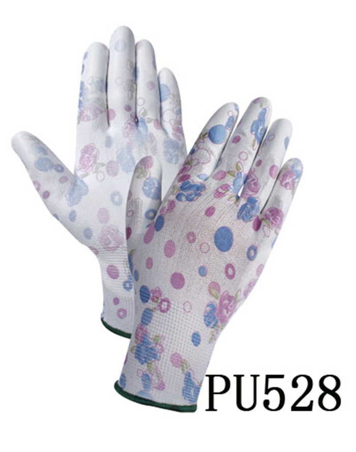 Manufactor Direct selling Xingyu gloves PU528 quality goods 13 printing nylon dipping Anti-static Gloves