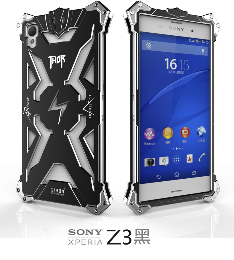SIMON THOR Aviation Aluminum Alloy Shockproof Armor Metal Case Cover for Sony Xperia Z4 & Z3 & Z2 & Z1