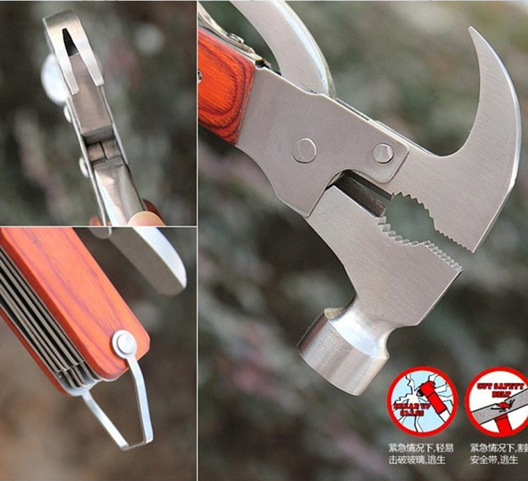 Car multi-functional metal car safety hammer broken window hammer car life hammer escape tool claw hammer