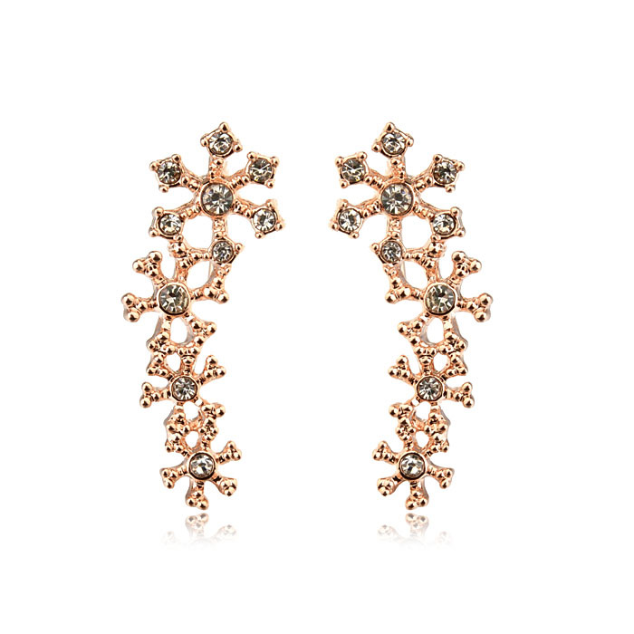 Temperament Earrings Beautiful Diamond-studded Bone Clip Earrings Elegant Bridal Jewelry display picture 1