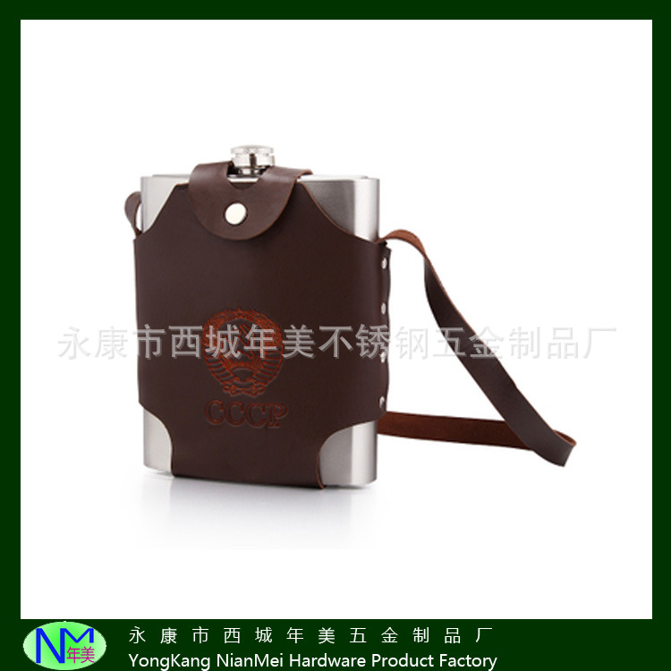 18OZ一斤装背带CCCP不锈钢酒壶登山用小酒壶/水壶