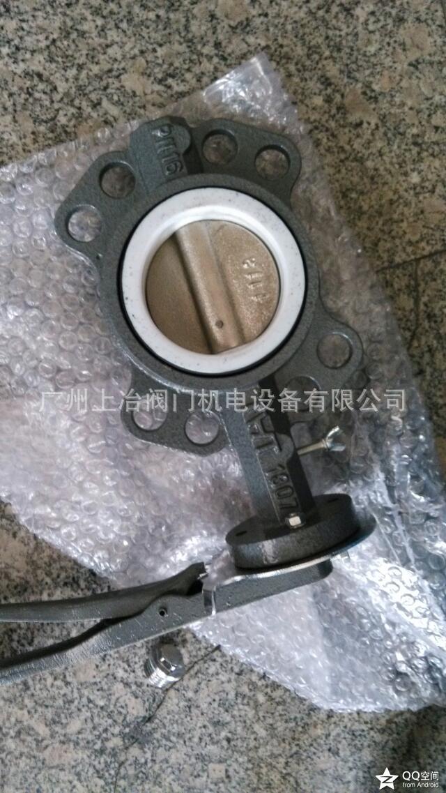 D71F-16P 手动不锈钢板四氟蝶阀 304板手动对夹式蝶阀 DN40-200