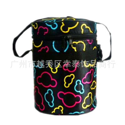 广州厂家批发淘宝爆款色丁/格子牛津布 圆筒保温袋 圆筒便当袋|ms
