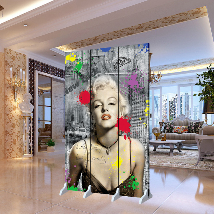 modern European style style Folding screen wholesale customized solid wood screen Entrance partition a living room Study Monroe Series