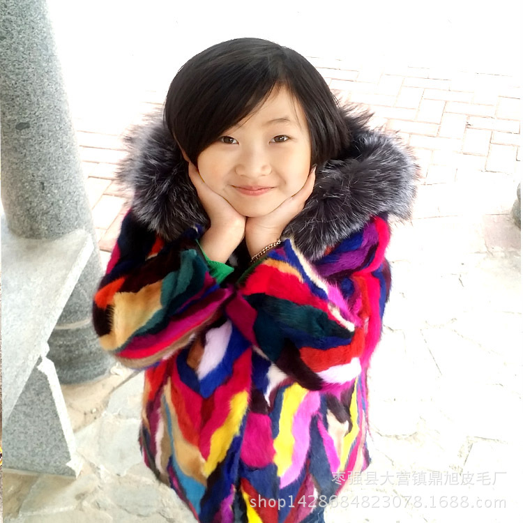 2015 new pattern Children's clothing Girls Jacket Winter mink Maomao overcoat children baby Fur coat