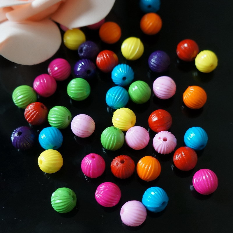手链项链饰品配件 DIY儿童饰品 女童手链串珠材料 彩色南瓜珠详情图4