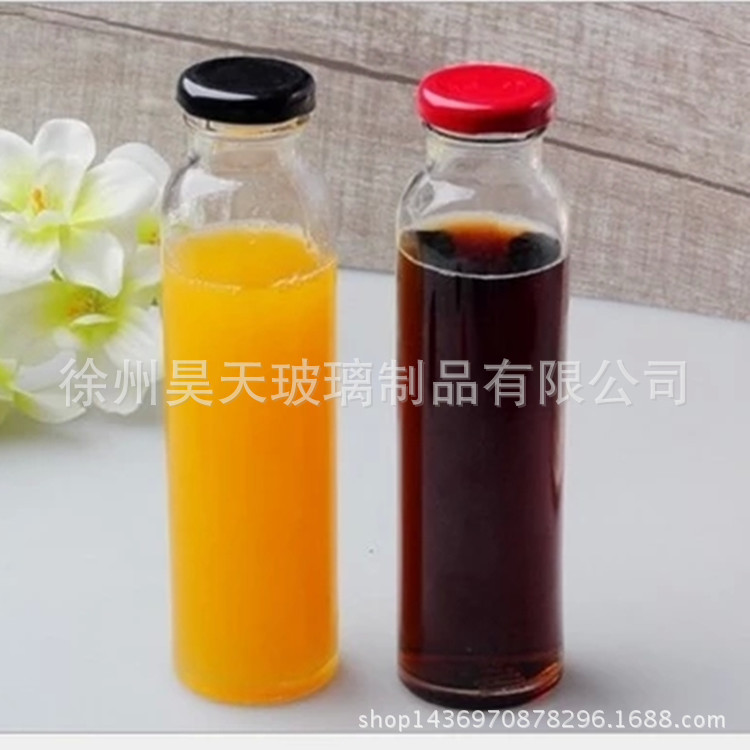 厂家供应300ml铁盖饮料瓶 泡茶瓶  牛奶玻璃瓶 果汁饮料包装瓶子