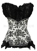 Corrective Bodysuit Vest Brace Strapless, Tight Shapewear — Black/White, Sizes S–XXL