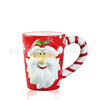 Creative hand -painted Christmas cup Ceramic Claus Coffee Cup Coffee Cup Christmas Snowman relief mug