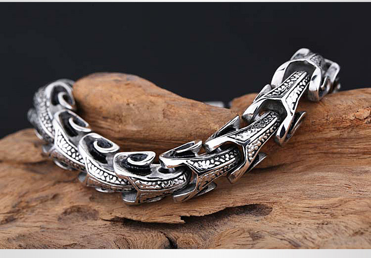 Casual Punk Rombo Acero Titanio Chapados en oro de 18k Hombres Pulsera display picture 3