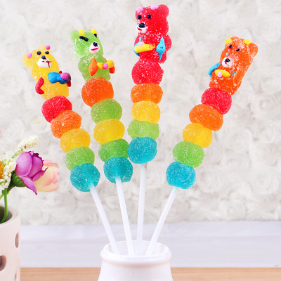  30克迷妳熊果汁軟糖零食休閑網紅食品糖果棒棒糖批發小食品壹元