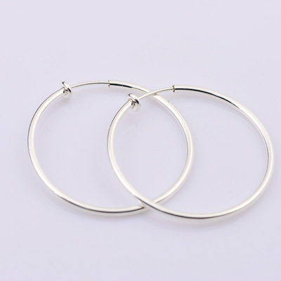 Fashion big ear rings 25MM Spring Ear clip Elastic folder Net Red Same item Clip Pierced ears Earrings Versatile Earrings