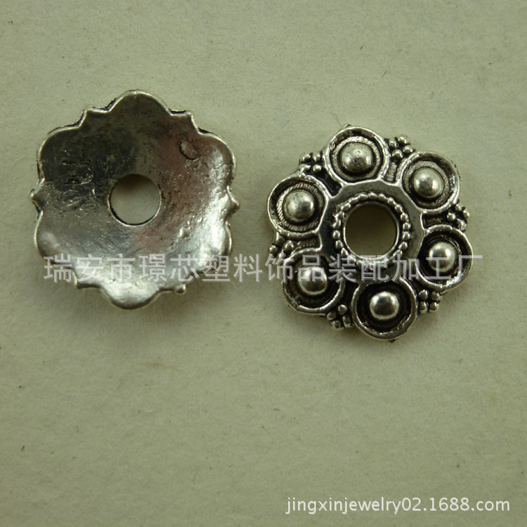 合金古银色 六边形花帽 首饰配件 DIY饰品配件 JXO10044