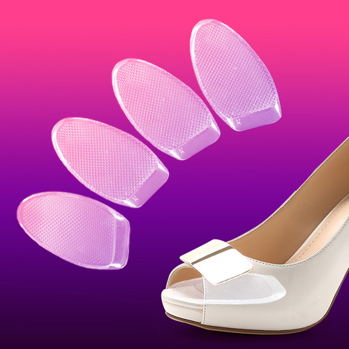 Front sole pad, half pad, half size pad, silicone transparent non-slip insole, ultra-soft and thick, size adjustment, foot pain relief