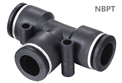 供应快插气管元件接头，塑料T形带孔联管三通PUT