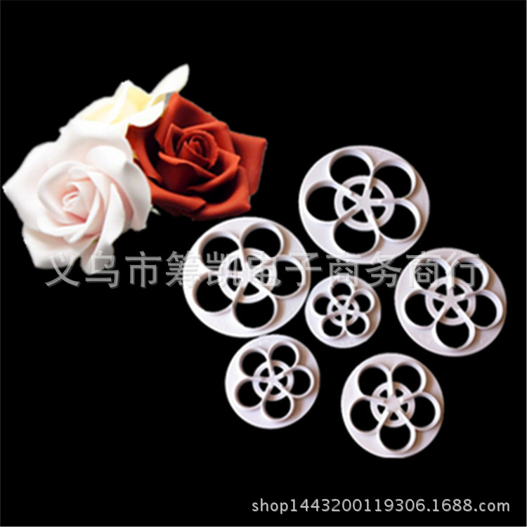 6pcs玫瑰花切模 C006..