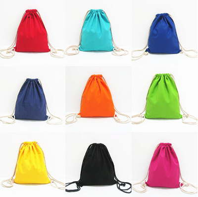 纯色空白袋印刷定制logo图片抽绳双肩包背包束口袋帆布包收纳袋|ru